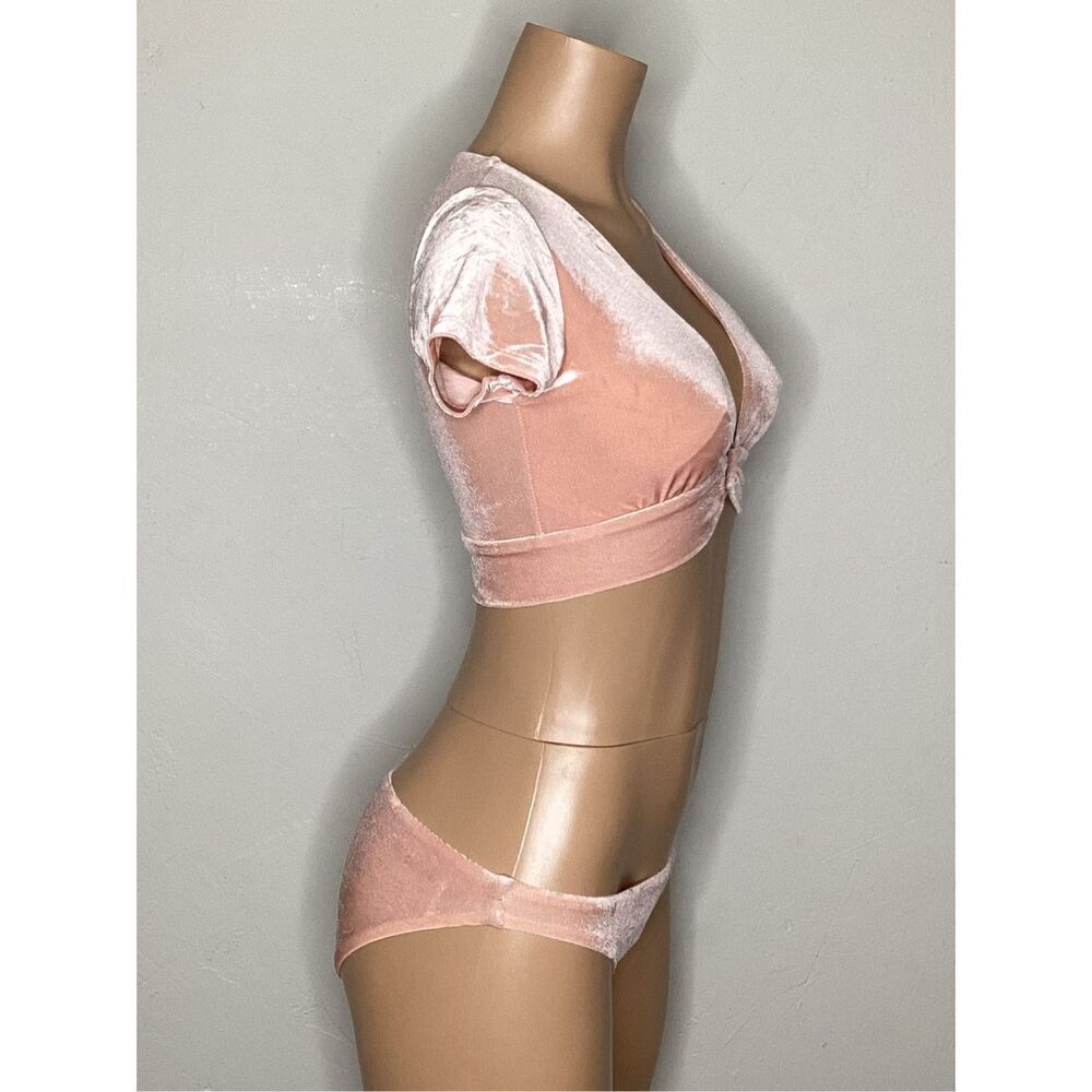 New. Robin Piccone blush stretchy velour bikini set. Small. Retails $189 - Picture 7 of 10